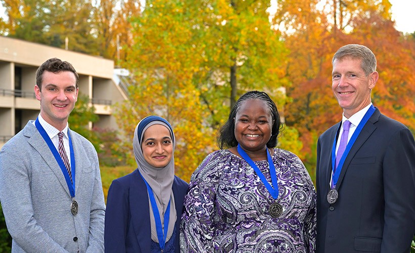 Four of the five 2023 CLAS Alumni Medallion Award recipients.